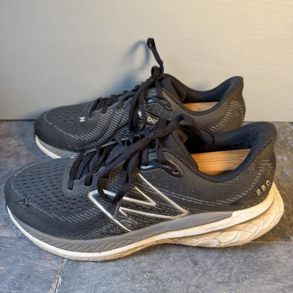New Balance Men's Fresh Foam X 860 V13 Running Shoes Black White M860K13 Sz 9